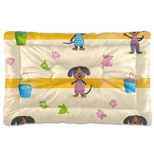 WDdZzyy Hundehütte mit niedlichem Cartoon-Motiv, waschbar, rutschfest, weich, bequem, für große, mittelgroße und kleine Hunde, 91,4 x 61 cm von WDdZzyy