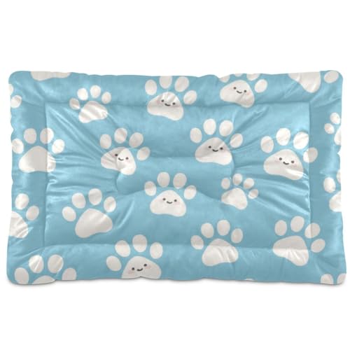 WDdZzyy Hundehütte mit niedlichem Cartoon-Motiv, waschbar, rutschfest, weich, bequem, für mittelgroße und große Hunde, 91,4 x 61 cm, Weiß von WDdZzyy