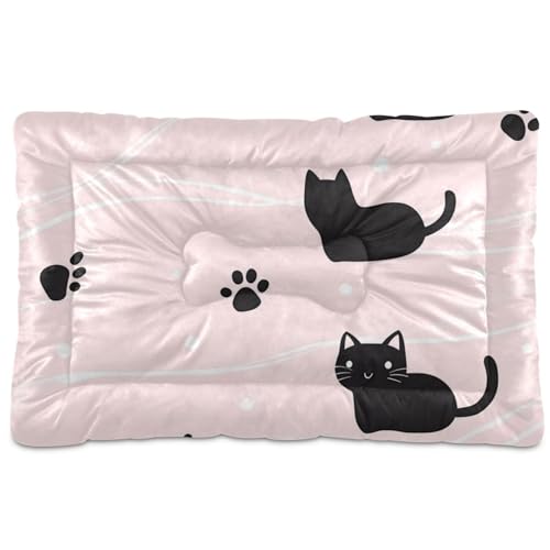 WDdZzyy Hundehütte mit niedlichem Katzenpfotenabdruck, waschbar, weich, rutschfest, für große, mittelgroße und kleine Hunde, 91,4 x 61 cm von WDdZzyy