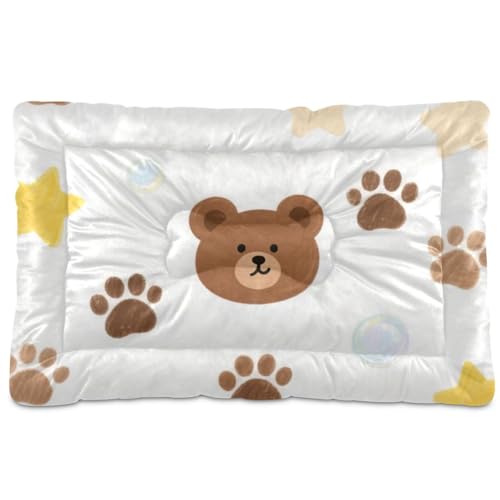 WDdZzyy Hundehütte mit niedlichem braunem Bär, waschbar, weich, bequem, rutschfeste Unterseite, für mittelgroße und große Hunde, 91,4 x 61 cm von WDdZzyy