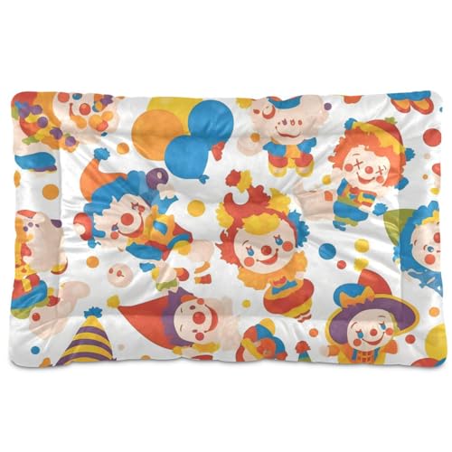 WDdZzyy Hundehütte mit niedlichem buntem Clown-Design, waschbar, weich, rutschfest, für große, mittelgroße und kleine Hunde, 91,4 x 61 cm von WDdZzyy