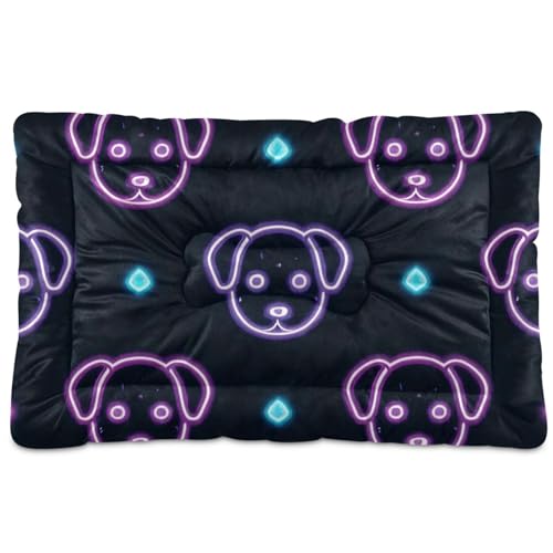WDdZzyy Hundehütte mit niedlicher Farbe, fluoreszierend, Neonfarben, waschbar, weich, bequem, rutschfeste Unterseite, für große, mittelgroße und kleine Hunde, 91,4 x 61 cm von WDdZzyy