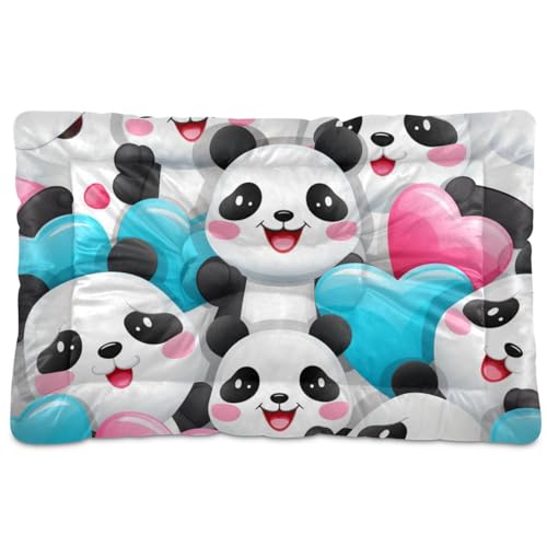 WDdZzyy Hundehütte mit süßem Panda-Herz, waschbar, weich, bequem, rutschfeste Unterseite, für mittelgroße und große Hunde, 91,4 x 61 cm von WDdZzyy