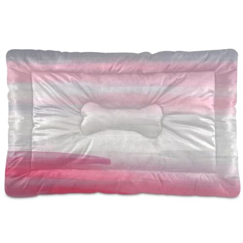 WDdZzyy Hundehütten-Pad, waschbar, weich, rutschfest, für große, mittelgroße und kleine Hunde, 91,4 x 61 cm, Rosa / Weiß / Grau von WDdZzyy