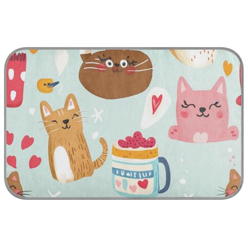 WDdZzyy Hundematte für große Hunde, selbstkühlend, für Chihuahua, gemütlich, waschbar, für den Sommer, Motiv: Coffee Hot Animals Cratoon von WDdZzyy