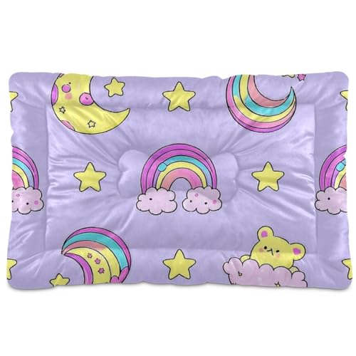 WDdZzyy Hundeschlafmatratze mit niedlichem Cartoon-Regenbogen-Stern, waschbar, weich, bequem, rutschfeste Unterseite, für mittelgroße und große Hunde, 91,4 x 61 cm, Violett WDdZzyy Hundeschlafmatratze mit niedlichem Cartoon-Regenbogen-Stern, waschbar, weich, bequem, rutschfeste Unterseite, für mittelgroße und große Hunde, 91,4 x 61 cm, Violett von WDdZzyy