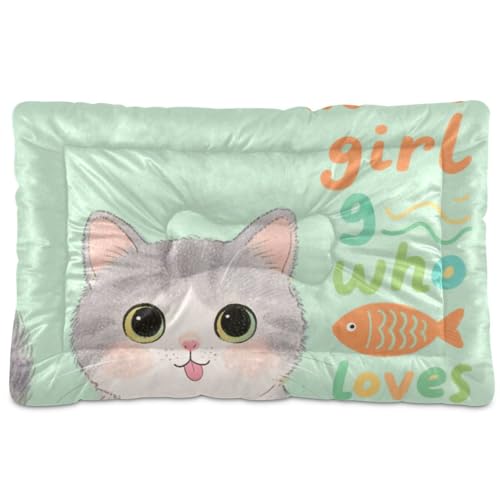 WDdZzyy Just A Girl Who Loves Cat Hundebett, waschbar, rutschfest, weich, bequem, für große, mittelgroße und kleine Hunde, 91,4 x 61 cm WDdZzyy Just A Girl Who Loves Cat Hundebett, waschbar, rutschfest, weich, bequem, für große, mittelgroße und kleine Hunde, 91,4 x 61 cm von WDdZzyy
