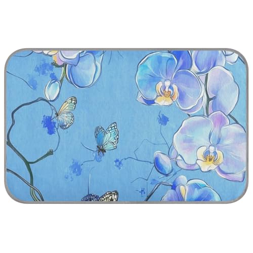 WDdZzyy Kühlbett für den Sommer, Motiv: Cartoon-Orchidee, blau, Blumenmuster, kühlend, Katzendecken für drinnen und draußen, faltbar, Cama Fria para perro M WDdZzyy Kühlbett für den Sommer, Motiv: Cartoon-Orchidee, blau, Blumenmuster, kühlend, Katzendecken für drinnen und draußen, faltbar, Cama Fria para perro M von WDdZzyy