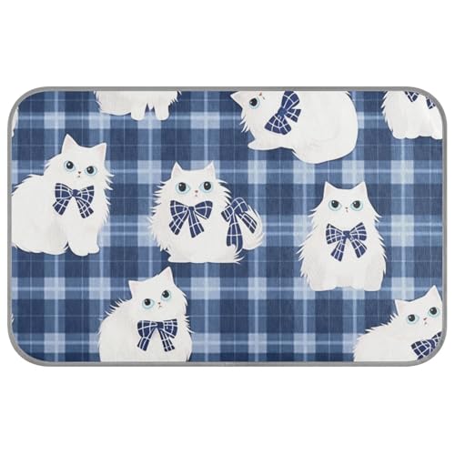 WDdZzyy Kühlkissen für Hunde, Motiv: niedliche Tiere, selbstkühlend, für Kaninchen, Schlafutensilien, Cama Refrescante para Perros M, Blau / Weiß von WDdZzyy