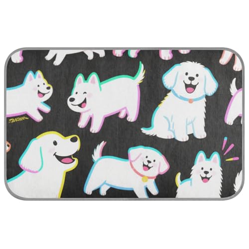 WDdZzyy Kühlkissen für Hunde im Cartoon-Stil, niedlich, weiß, Tier, Sommer, selbstkühlend, waschbar, Cama Refrescante para Perros M von WDdZzyy