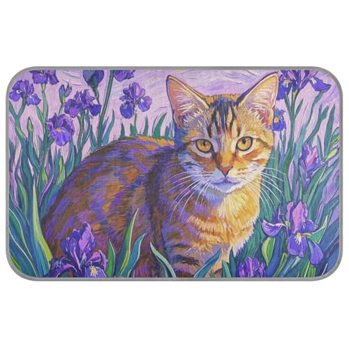 WDdZzyy Kühlkissen für den Sommer, niedliches braunes Tier, violette Blumen, selbstkühlendes Bett für Outdoor-Katzen, zum Schlafen, Mantas frías para Perros M WDdZzyy Kühlkissen für den Sommer, niedliches braunes Tier, violette Blumen, selbstkühlendes Bett für Outdoor-Katzen, zum Schlafen, Mantas frías para Perros M von WDdZzyy