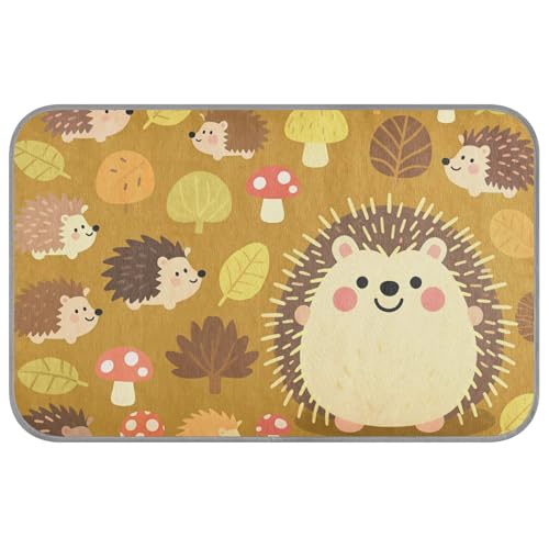 WDdZzyy Kühlmatte für Hunde, Motiv: brauner Igel, selbstkühlend, 96,5 x 58,4 cm, zum Schlafen von Hunden, niedliche Mantas Frías Para Perros M von WDdZzyy