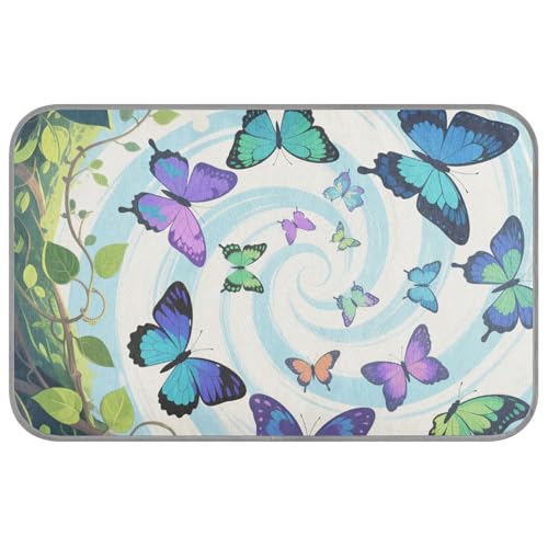 WDdZzyy Kühlmatte für Hunde, Motiv: bunte Schmetterlinge, für den Sommer, selbstkühlend, 96,5 x 58,4 cm, kühlendes Bett für Haustiere, gemütlich, tragbar, Frio Para, Perros, Größe M WDdZzyy Kühlmatte für Hunde, Motiv: bunte Schmetterlinge, für den Sommer, selbstkühlend, 96,5 x 58,4 cm, kühlendes Bett für Haustiere, gemütlich, tragbar, Frio Para, Perros, Größe M von WDdZzyy