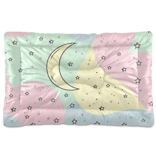 WDdZzyy Moon Star Raibow waschbare Katzenhütte, rutschfest, weich, bequem, für große, mittelgroße und kleine Hunde, 91,4 x 61 cm von WDdZzyy