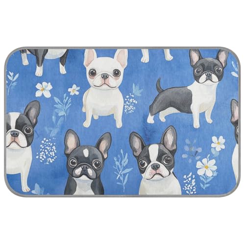 WDdZzyy Posture Cartoon Boston Terrieranimals Sommerdecken für mittelgroße Hunde, waschbar, selbstkühlende Betten für Katzen für Hunde, Outdoor, abnehmbare Mantas frías para Perros M von WDdZzyy