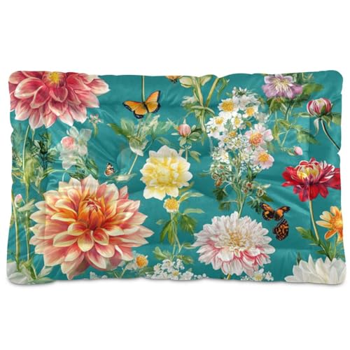 WDdZzyy Safari Dahlia Hundebett, waschbar, rutschfest, weich, bequem, für mittelgroße und große Hunde, 91,4 x 61 cm, Blaugrün WDdZzyy Safari Dahlia Hundebett, waschbar, rutschfest, weich, bequem, für mittelgroße und große Hunde, 91,4 x 61 cm, Blaugrün von WDdZzyy