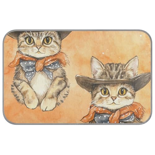 WDdZzyy Selbstkühlende Matte für Hunde, Motiv: Western-Cowboy, Tier, Cowboy, Orange, Sommer, selbstkühlend, Outdoor-Katzenmatte für Kätzchen im Innenbereich, rutschfestes Band, Frio para Perros M von WDdZzyy