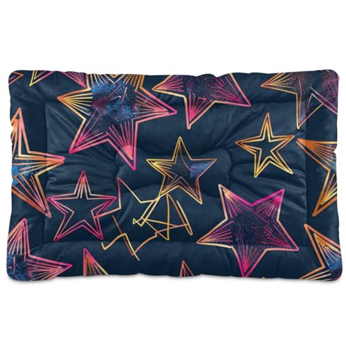 WDdZzyy Star Fashion Hunde- und Katzenbett, fluoreszierende Farben, waschbar, rutschfest, weich, bequem, für große, mittelgroße und kleine Hunde, 91,4 x 61 cm von WDdZzyy