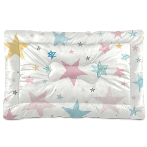WDdZzyy Stars Simple Hundehütte, waschbar, weich, rutschfest, für mittelgroße und große Hunde, 91,4 x 61 cm, Weiß von WDdZzyy