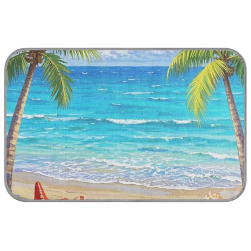 WDdZzyy Strandlandschaft, Seesternmuscheln, Kokosnussbäume, Sommer-Hunde-Kühlkissen, selbstkühlende Betten für Katzen, für Chihuahua, im Innenbereich, sichere Esterilla-Auffrischung, Para, Perros, M von WDdZzyy