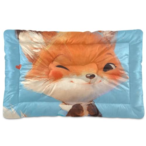 WDdZzyy Sweet Fox Hundehütte mit Cartoon-Motiv, waschbar, rutschfest, weich, bequem, für mittelgroße und große Hunde, 91,4 x 61 cm von WDdZzyy