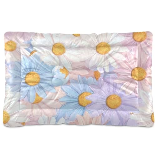 WDdZzyy Weiße pastellfarbene Gänseblümchen-Blüten, waschbar, rutschfest, weich, bequem, für mittelgroße und große Hunde, 91,4 x 61 cm WDdZzyy Weiße pastellfarbene Gänseblümchen-Blüten, waschbar, rutschfest, weich, bequem, für mittelgroße und große Hunde, 91,4 x 61 cm von WDdZzyy