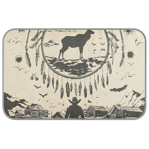 WDdZzyy Western Cowboy Dream Tier-Kühlmatte für Katzen, selbstkühlende Betten für Outdoor-Katzen für Hunde, gemütliches Schlafen, Cama Fria para perro M von WDdZzyy