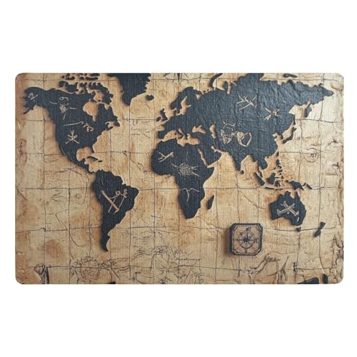 WDdZzyy World Game Schatzkarte Piraten Küchenmatte, 81,3 x 50,8 cm, rutschfeste Gummi-Unterseite, für alle Jahreszeiten, Allwetter für Terrasse, Veranda WDdZzyy World Game Schatzkarte Piraten Küchenmatte, 81,3 x 50,8 cm, rutschfeste Gummi-Unterseite, für alle Jahreszeiten, Allwetter für Terrasse, Veranda von WDdZzyy