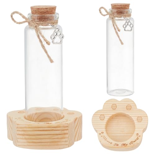 WEBEEDY 2 Stück Haustierhaar Glas Gedenkflaschen Katzenhund Andenken Glas Mit Pfotenform Schmuckstücken Für Asche Zähne Urn Behälter Glasfläschchen Gedenk Und Trauergeschenke WEBEEDY 2 Stück Haustierhaar Glas Gedenkflaschen Katzenhund Andenken Glas Mit Pfotenform Schmuckstücken Für Asche Zähne Urn Behälter Glasfläschchen Gedenk Und Trauergeschenke von WEBEEDY