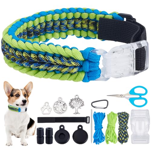 WEBEEDY 6 Sets Hundehalsband-Set zum Selbermachen, personalisiertes Haustierhalsband mit 30 m Kordel, Anhänger aus Legierung, Werkzeug und Anleitung für erwachsene Anfänger, um 3 Hundehalsbänder und 3 WEBEEDY 6 Sets Hundehalsband-Set zum Selbermachen, personalisiertes Haustierhalsband mit 30 m Kordel, Anhänger aus Legierung, Werkzeug und Anleitung für erwachsene Anfänger, um 3 Hundehalsbänder und 3 von WEBEEDY