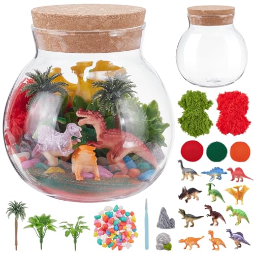 WEBEEDY DIY Dinosaur Terrarium Bastelset Dinosaurier Miniaturen Set Für Erwachsene Terrarium Glas Mini Terrarium Set Mit 12 Stilen Dinosauriern Simulierte Bäume Steingarten Handgemachtes Geschenk WEBEEDY DIY Dinosaur Terrarium Bastelset Dinosaurier Miniaturen Set Für Erwachsene Terrarium Glas Mini Terrarium Set Mit 12 Stilen Dinosauriern Simulierte Bäume Steingarten Handgemachtes Geschenk von WEBEEDY