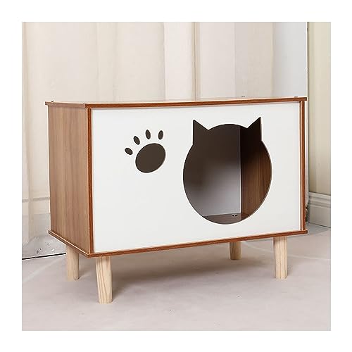 WECLMH Cat House Wood, Dekorativ Katze Möbel Wohnung Wild Streunen Katzenheim, Kätzchen Haustier Möbel Spielen Haus, Katze Spielen Haus Sich Ausruhen Ort Aktivitätszentrum (Color : Walnut Color, Siz von WECLMH