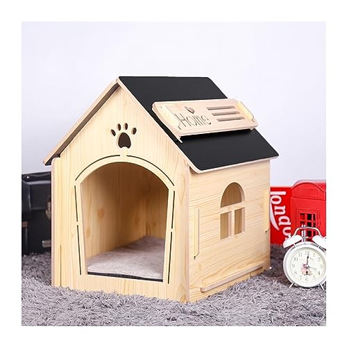 WECLMH Cat House Wood, Dog House, Gemütlich Belüftung Katze Eigentumswohnung, Kätzchen Sich Ausruhen Ort, Im Freien Innen Wetterfest Haustier Kabine, Wild Streunen Katzenheim (Size : 38x41x45CM) von WECLMH