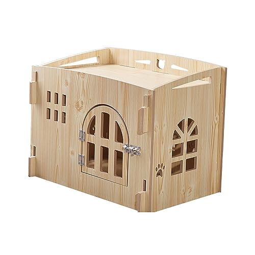 WECLMH Cat House Wood, Extérieur Étanche Ventilation Animal Compagnie Cabine, Grand Condo Pour Chat Avec Plateformes, Intérieur Chaton Activité Meubles Jouer Loger, Chat Abri (Color : Wood Color, SI von WECLMH