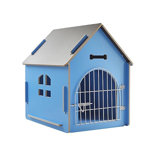 WECLMH Dog House, Freien Innen Katzenhaus, Außen Abschließbar Tür Katzenhäuser, Wild Streunen Katze Unterstand, Katze Eigentumswohnung, Garten Balkon Haustier-Kabine (Color : Blue, Size : 55x80x74CM von WECLMH