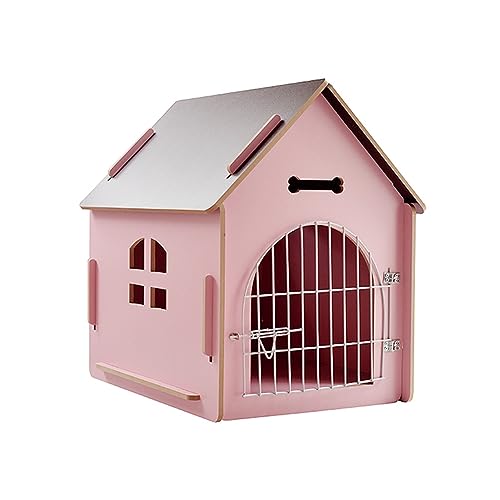 WECLMH Dog House, Freien Innen Katzenhaus, Außen Abschließbar Tür Katzenhäuser, Wild Streunen Katze Unterstand, Katze Eigentumswohnung, Garten Balkon Haustier-Kabine (Color : Pink, Size : 39x40x45CM von WECLMH