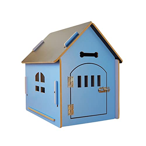 WECLMH Dog House, Haustier-Kabine, Haus Der Katze In Haustierzubehör, Wetterfest Hölzern Katzenhaus, Drinnen Draußen Dekorativ Möbel Käfig Für Haustiere, Wild Pet Schutz (Color : Blue, Size : 55x80x von WECLMH