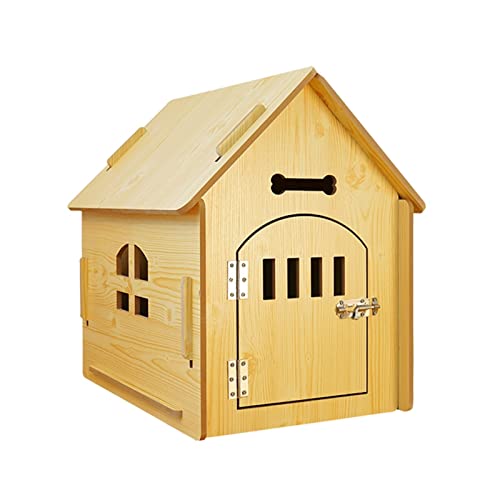 WECLMH Dog House, Haustier-Kabine, Haus Der Katze In Haustierzubehör, Wetterfest Hölzern Katzenhaus, Drinnen Draußen Dekorativ Möbel Käfig Für Haustiere, Wild Pet Schutz (Color : Natural, Size : 55x von WECLMH