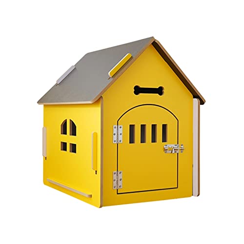 WECLMH Dog House, Haustier-Kabine, Haus Der Katze In Haustierzubehör, Wetterfest Hölzern Katzenhaus, Drinnen Draußen Dekorativ Möbel Käfig Für Haustiere, Wild Pet Schutz (Color : Yellow, Size : 39x4 von WECLMH