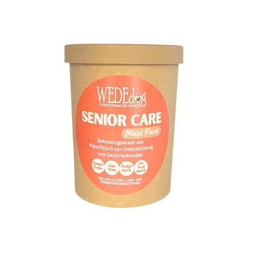 Hundekausnack WEDEdog Senior Care Maxi 350g I Gelenkprobleme Hund I Senior Futter Hund I Verdauungs-Snacks für Hunde I Entwickelt von Dr. Wilfried Tiegs von WEDEdog