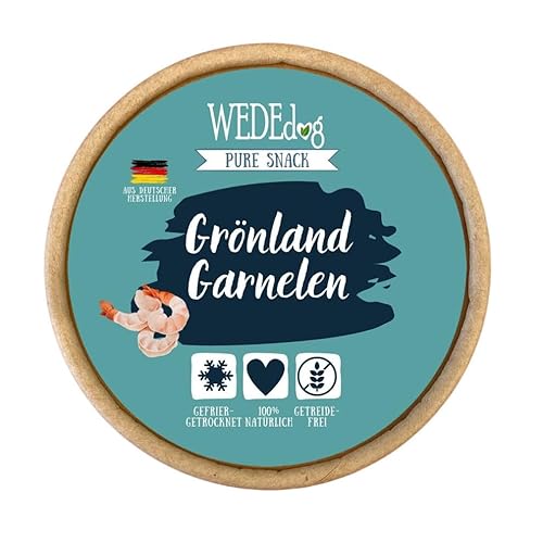 WEDEdog Pure Snack I Gefriergetrocknete Grönlandgarnelen I Premium Hundesnack I gefriergetrocknete Hunde Leckerlis & Natursnack von WEDEdog