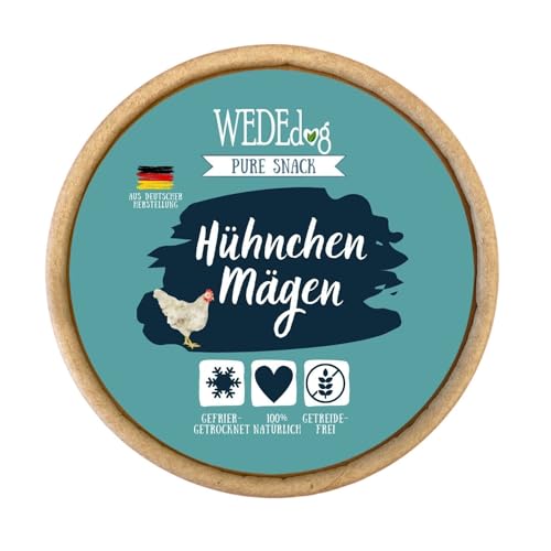 WEDEdog Pure Snack I Gefriergetrocknete Hühnchenmägen I Premium Hundesnack I gefriergetrocknete Hunde Leckerlis & Natursnack von WEDEdog