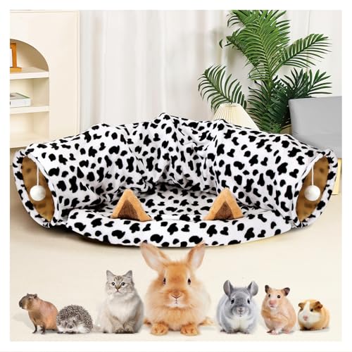 WEEKSUN Kaninchentunnel, zusammenklappbare Tunnelröhren, Kaninchenspielzeug mit herausnehmbarer Matte, Meerschweinchenhäuser und Verstecke, für Katzen, Kätzchen, Kaninchen, Meerschweinchen und Kätzche von WEEKSUN