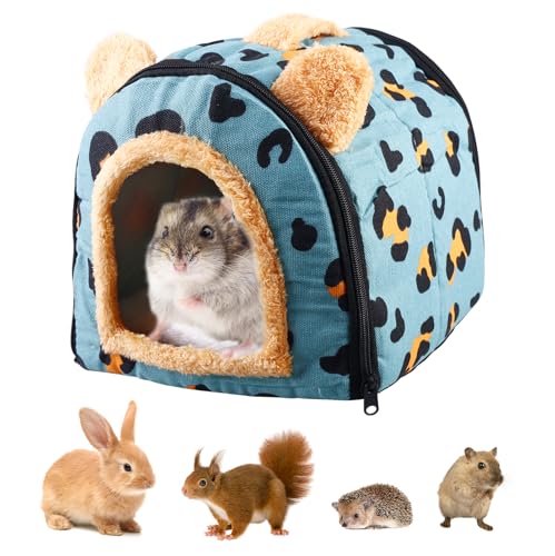 WEGREAT Kuschelhöhle Kleintiere Fleece Bett Haustierzelt-Höhlenbett mit Abnehmbarem Kissen, Meerschweinchen Kuschelhöhle für Kätzchen, Welpen, Meerschweinchen, Kaninchen Blau WEGREAT Kuschelhöhle Kleintiere Fleece Bett Haustierzelt-Höhlenbett mit Abnehmbarem Kissen, Meerschweinchen Kuschelhöhle für Kätzchen, Welpen, Meerschweinchen, Kaninchen Blau von WEGREAT