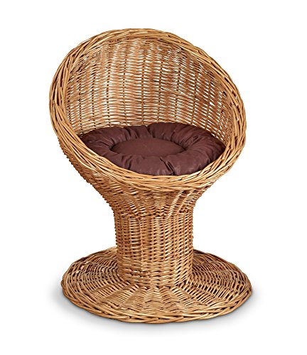 WEIDENPROFI Katzenkorb, Lounge Sessel aus Heller Weide, inkl. Kissen, Größe ca.: Ø 45-48 cm x Höhe 65 cm, Farbe Natur WEIDENPROFI Katzenkorb, Lounge Sessel aus Heller Weide, inkl. Kissen, Größe ca.: Ø 45-48 cm x Höhe 65 cm, Farbe Natur von WEIDENPROFI