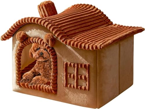 Katzenbett, Katzenbetten for Hauskatzen, Waschbares Katzenhöhlenbetthaus, Gemütliches Katzenversteck, Süßes Katzenhaus, Toastförmiges Katzenhaus (Color : A, Size : L) von WEIEN