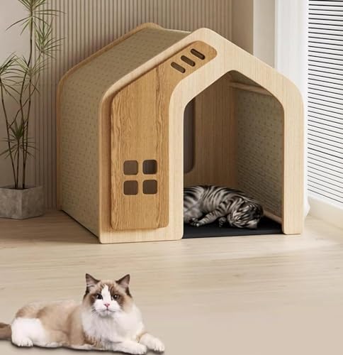 Katzenhöhlenbett, Waschbares Hundebett, Warmes Und Gemütliches Plüschkatzen-Iglu, Komfortables Haustier-Katzenhaus, Haustierbett Mit Rutschfestem Boden Katzenhöhlenbett, Waschbares Hundebett, Warmes Und Gemütliches Plüschkatzen-Iglu, Komfortables Haustier-Katzenhaus, Haustierbett Mit Rutschfestem Boden von WEIEN
