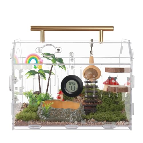 Vogelspinnen-Gehege aus Acryl - Ausbruchsicheres Reptilien-Terrarium mit Magnetverschluss, Frontöffnung für einfache Reinigung, ideal für springende Spinnen, Einsiedlerkrebse & kleine Haustiere Vogelspinnen-Gehege aus Acryl - Ausbruchsicheres Reptilien-Terrarium mit Magnetverschluss, Frontöffnung für einfache Reinigung, ideal für springende Spinnen, Einsiedlerkrebse & kleine Haustiere von WEIKEJINA