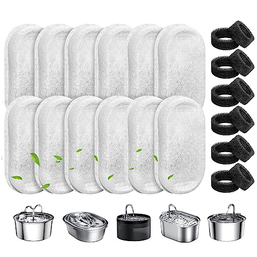WEIKEY Katzenbrunnen Filter, 24 Stück Ersatzfilter Für Trinkbrunnen, 12 Stück Kohlefilter Und 12 Stück Schaumfilter, Wasserfilter Passend für 2L/3.2L/4L Edelstahl Trinkbrunnen Für Katzen Und Hunde WEIKEY Katzenbrunnen Filter, 24 Stück Ersatzfilter Für Trinkbrunnen, 12 Stück Kohlefilter Und 12 Stück Schaumfilter, Wasserfilter Passend für 2L/3.2L/4L Edelstahl Trinkbrunnen Für Katzen Und Hunde von WEIKEY