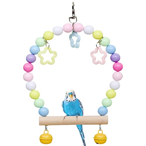 Papageienschaukelspielzeug – buntes Vogelspielzeug | Nymphensittich-Holz-Sitzstange mit Glocke und halbrundem Design für Wellensittiche, Sittiche, Nymphensittiche Weiting Papageienschaukelspielzeug – buntes Vogelspielzeug | Nymphensittich-Holz-Sitzstange mit Glocke und halbrundem Design für Wellensittiche, Sittiche, Nymphensittiche Weiting von WEITING